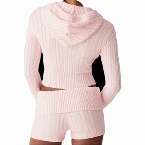 NWT ❗️ Orange kiss 2 pieces knit sweat suit medium size pink hoodie shorts set